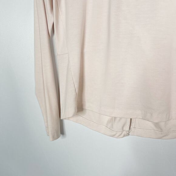 Athleta XSmall Light Pink Essence Twist Long Sleeve Top Crew Neck Keyhole Back - Picture 4 of 12